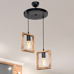 Φωτιστικό Οροφής Δίφωτο Isolate Pakoworld ε27 Καρυδί Φ43x83εκ