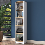 Βιβλιοθήκη Goldie Pakoworld Λευκό-Φυσικό 40x25x161.80εκ