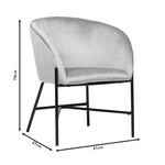 Πολυθρόνα Julia Pakoworld Βελούδο ροζ 61x57x74εκ