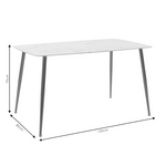 Τραπέζι Paris Pakoworld Οβάλ Γυαλί 8mm Λευκό Μαρμάρου-Χρυσό 150x80x75εκ