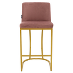 Σκαμπό bar Μεσαίου Ύψους Impartial i Pakoworld Μεταλλικό Χρυσό-Βελούδο Σάπιο Μήλο