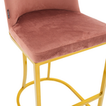 Σκαμπό bar Μεσαίου Ύψους Impartial i Pakoworld Μεταλλικό Χρυσό-Βελούδο Σάπιο Μήλο