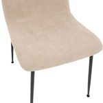 Καρέκλα Gratify Pakoworld Ύφασμα Μπουκλέ Εκρού-Πόδι Μαύρο