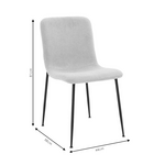 Καρέκλα Gratify Pakoworld Ύφασμα Μπουκλέ Εκρού-Πόδι Μαύρο