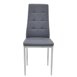 Καρέκλα Cube Pakoworld pu Γκρι-Πόδι Χρωμίου