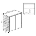 Ντουλάπι Γραφείου Χαμηλό Επαγγελματικό Oscar Pakoworld Καρυδί-Ανθρακί 80x40x80εκ