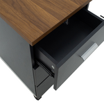 Συρταριέρα Τροχήλατη Oscar Pakoworld 3ων Συρταρίων Καρυδί-Ανθρακί 40x48x63εκ