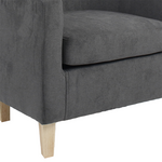 Πολυθρόνα Joyful Pakoworld Ύφασμα Ανθρακί-Φυσικό 71x71x78εκ