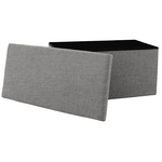 Σκαμπό-Μπαούλο Greatness Pakoworld Ύφασμα Γκρι 76x38x38εκ