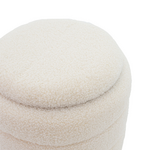 Σκαμπό-Μπαούλο Dazzle Pakoworld Μπουκλέ Cream-Χρυσό Φ36x44εκ