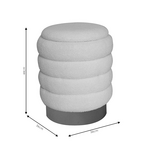 Σκαμπό-Μπαούλο Dazzle Pakoworld Μπουκλέ Cream-Χρυσό Φ36x44εκ