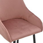 Σκαμπό bar Lithe Pakoworld Μεταλλικό Μαύρο Χρυσό-Βελούδο Σάπιο Μήλο 47x44x98εκ