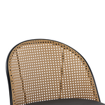 Σκαμπό Μπαρ Kace Pakoworld pe Rattan Φυσικό-Ανθρακί pu-Μαύρο Μέταλλο 43x55x102εκ