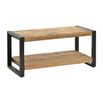 Τραπέζι Σαλονιού Miles Pakoworld Μασίφ Ξύλο Mango Φυσικό-Μαύρο 100x45x45.5εκ