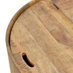 Τραπέζι Σαλονιού με Αποθηκευτικό Χώρο Darian Pakoworld Μασίφ Ξύλο Mango Φυσικό Φ90x45εκ