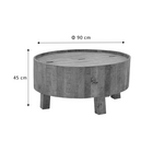 Τραπέζι Σαλονιού με Αποθηκευτικό Χώρο Darian Pakoworld Μασίφ Ξύλο Mango Φυσικό Φ90x45εκ