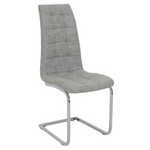 Καρέκλα Darrell Pakoworld pu Αντικέ Γκρι-Βάση Χρωμίου 42x49x106εκ