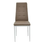 Καρέκλα Cube Pakoworld pu Μόκα-Πόδι Χρωμίου