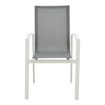 Πολυθρόνα Κήπου Dashiell  Pakoworld Αλουμίνιο Λευκό  Textilene Γκρι 71x58x94εκ