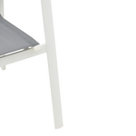 Πολυθρόνα Κήπου Dashiell  Pakoworld Αλουμίνιο Λευκό  Textilene Γκρι 71x58x94εκ