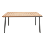 Τραπέζι Griffith Pakoworld Μαύρο Αλουμίνιο και Plywood σε Φυσική Απόχρωση 160x80x74εκ