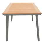 Τραπέζι Griffith Pakoworld Μαύρο Αλουμίνιο και Plywood σε Φυσική Απόχρωση 160x80x74εκ