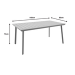 Τραπέζι Griffith Pakoworld Μαύρο Αλουμίνιο και Plywood σε Φυσική Απόχρωση 160x80x74εκ