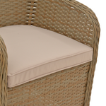 Πολυθρόνα Κήπου Hadrian Pakoworld Rattan Καφέ- Textilene Μπεζ 57x70x85εκ