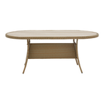 Τραπέζι Keir Pakoworld Rattan-Αλουμίνιο Καφέ 180x90x72εκ