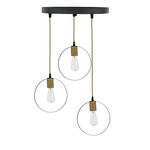 Φωτιστικό Οροφής Τρίφωτο Kasper Pakoworld e27 Μαύρο-Χρυσό Φ30x79εκ