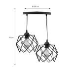 Φωτιστικό Οροφής Δίφωτο Zocie Pakoworld ε27 Μαύρο Φ30x70εκ