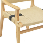 Πολυθρόνα Olivier Pakoworld Ξύλο Οξιάς Φυσικό Μαύρο-Έδρα Φυσικό Σχοινί 62x60x85εκ