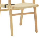 Πολυθρόνα Olivier Pakoworld Ξύλο Οξιάς Φυσικό Μαύρο-Έδρα Φυσικό Σχοινί 62x60x85εκ