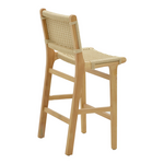 Σκαμπό Μπαρ Julien Pakoworld Rubberwood Φυσικό-Έδρα Φυσικό Σχοινί 45x46x95εκ