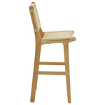 Σκαμπό Μπαρ Julien Pakoworld Rubberwood Φυσικό-Έδρα Φυσικό Σχοινί 45x46x95εκ