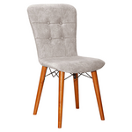 Καρέκλα Sonora i Pakoworld Ύφασμα Γκρι Antique-Καρυδί Πόδι