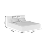 Κρεβάτι Διπλό Olympus Pakoworld σε Χρώμα Antique Λευκό 160x200εκ