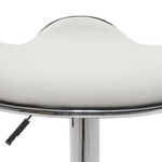 Σκαμπό Μπαρ Enzo Pakoworld Πτυσσόμενο Λευκό pu-Μέταλλο Χρωμίου 45x44x87εκ