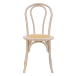 Καρέκλα Azhel Pakoworld White Wash Ξύλο Οξιάς-Έδρα Φυσικό Rattan 41x50x89εκ