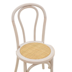 Καρέκλα Azhel Pakoworld White Wash Ξύλο Οξιάς-Έδρα Φυσικό Rattan 41x50x89εκ