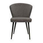 Καρέκλα Mattia Pakoworld Ανθρακί Ύφασμα-Πόδι Μαύρο Μέταλλο 55x53x80εκ