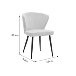 Καρέκλα Mattia Pakoworld Ανθρακί Ύφασμα-Πόδι Μαύρο Μέταλλο 55x53x80εκ