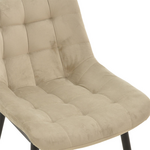 Καρέκλα Vittorio Pakoworld Μπεζ Βελούδο-Πόδι Μαύρο Μέταλλο 46x62x80εκ