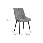 Καρέκλα Vittorio Pakoworld Μπεζ Βελούδο-Πόδι Μαύρο Μέταλλο 46x62x80εκ