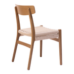 Καρέκλα Safal Pakoworld oak Δρυς Ξύλο-Έδρα Εκρού Σχοινί 51x50x78εκ