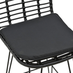 Σκαμπό Μπαρ Naoki Pakoworld με Μαξιλάρι pe Μαύρο-Μέταλλο Μαύρο Πόδι 46x56x110εκ