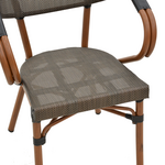 Πολυθρόνα Isaia Pakoworld Καρυδί Αλουμίνιο-Textilene Μαύρο 57x57x83εκ