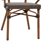 Πολυθρόνα Isaia Pakoworld Καρυδί Αλουμίνιο-Textilene Μαύρο 57x57x83εκ