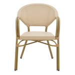 Πολυθρόνα Elyza Pakoworld Φυσικό Αλουμίνιο-Μπεζ Textilene 57x62x84εκ