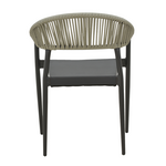 Πολυθρόνα Αλουμινίου Elation Pakoworld Στοιβαζόμενη Ανθρακί Σκελετός-Textilene Ανθρακί Rattan 56x62x77εκ